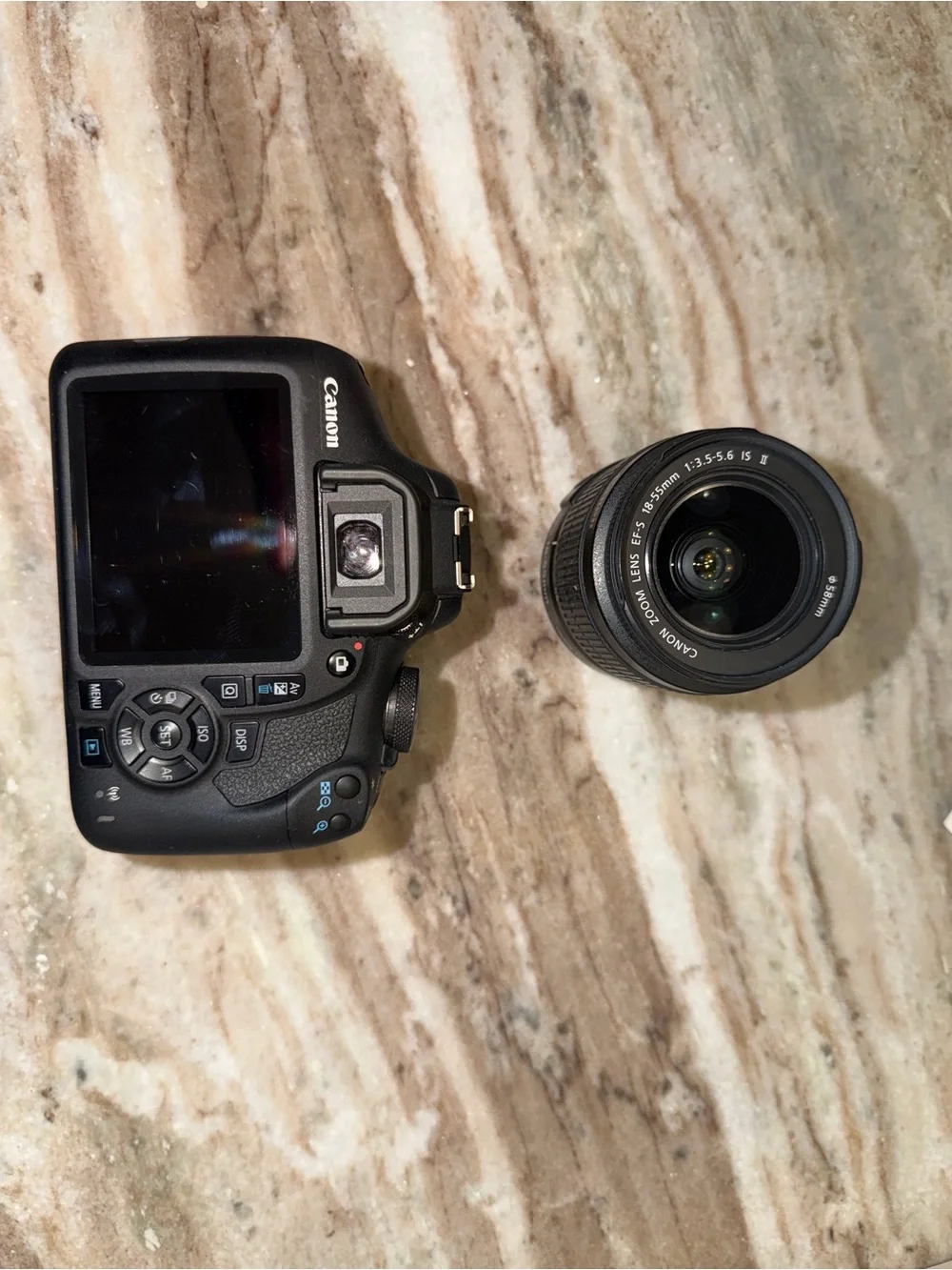 Canon DSLR Camera Body with Detachable 18-55mm Lens – Black